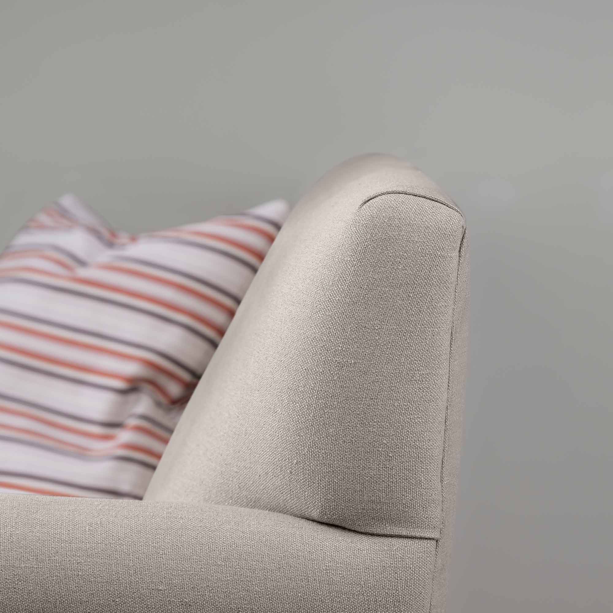  Closeup of 3-Seater Sofa Backrest in Pearl Grey Laidback Linen - NiX by Nicola Harding & Co. 