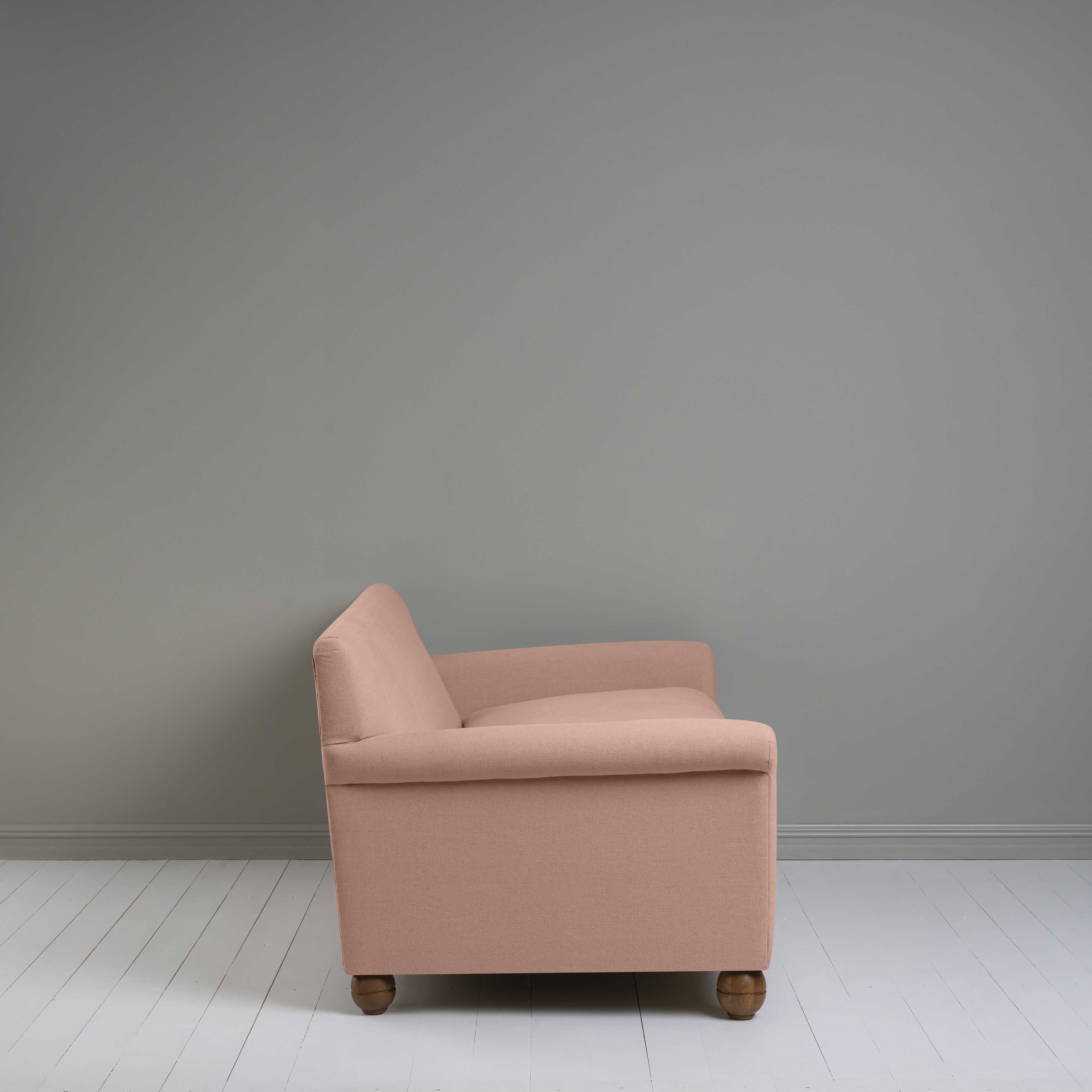 Side View of 4 seater sofa in Laidback Linen Roseberry - Nicola Harding & Co. 