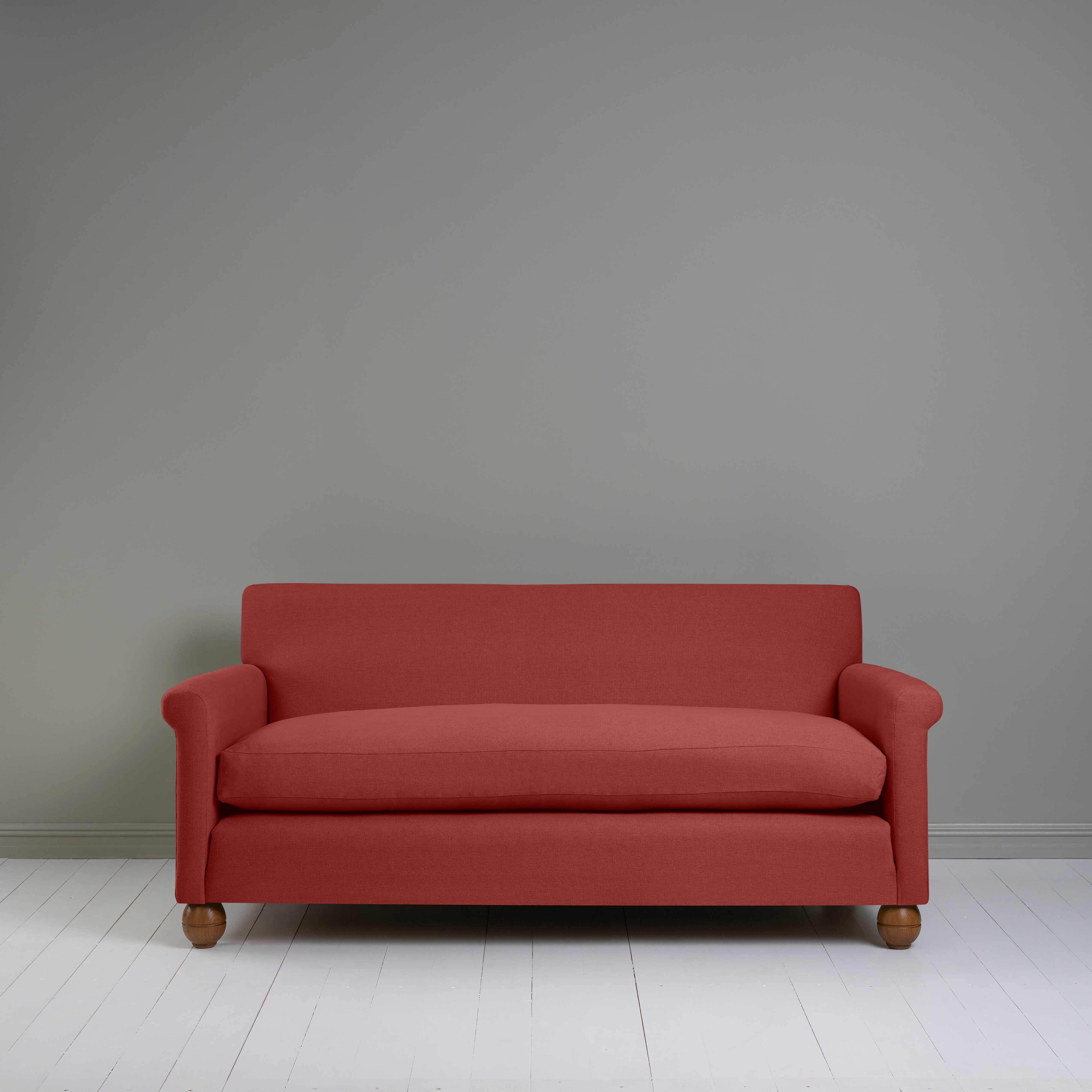  Idler 3 Seater Sofa in Laidback Linen Rouge - Nicola Harding 