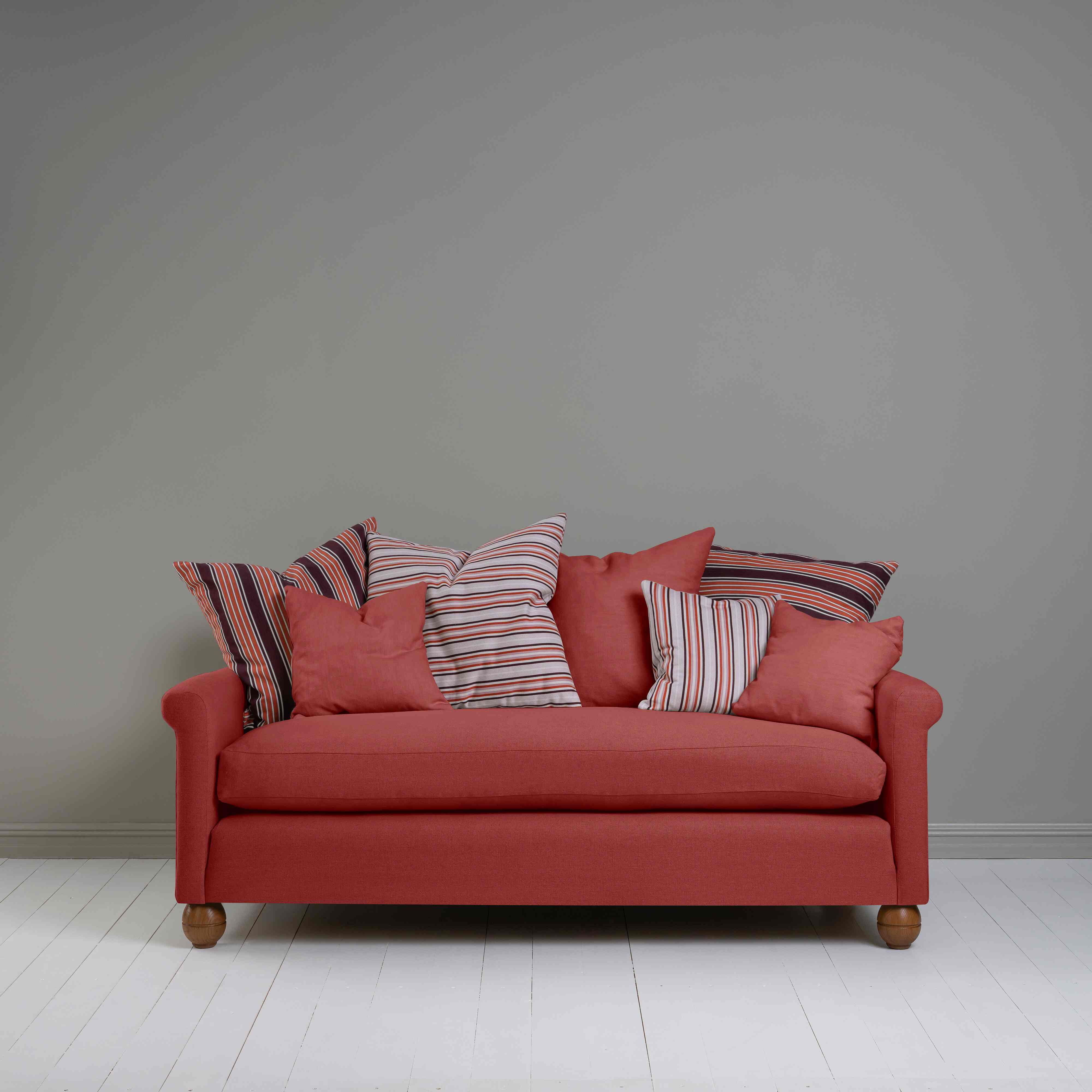  Idler 3 Seater Sofa in Laidback Linen Rouge - Nicola Harding 