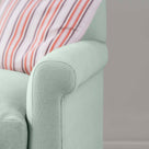  Arm Design Closeup of 4 seater sofa in Laidback Linen Sky - Nicola Harding & Co. 