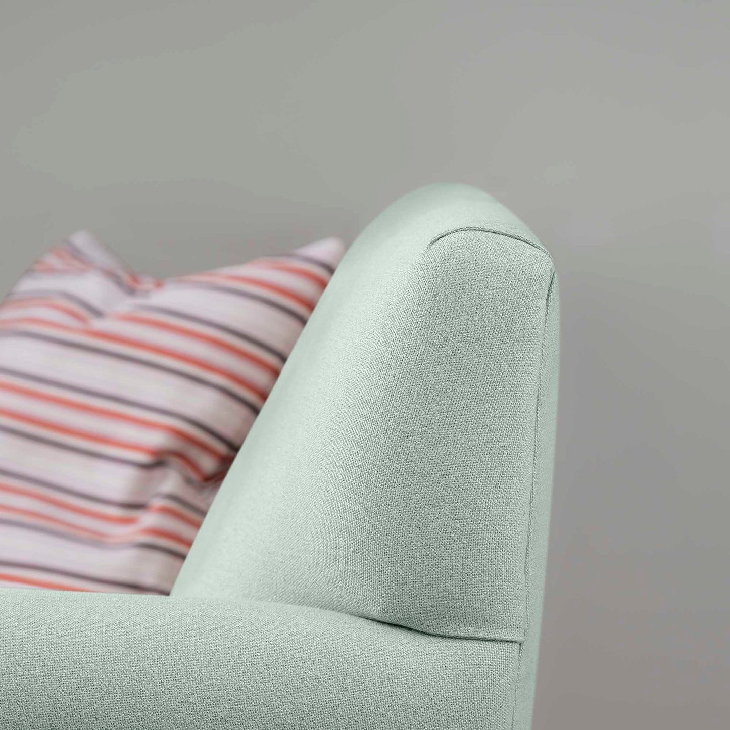 Elegant Backrest Design of the Idler 4-Seater Sofa in Laidback Linen Sky - Nicola Harding & Co.
