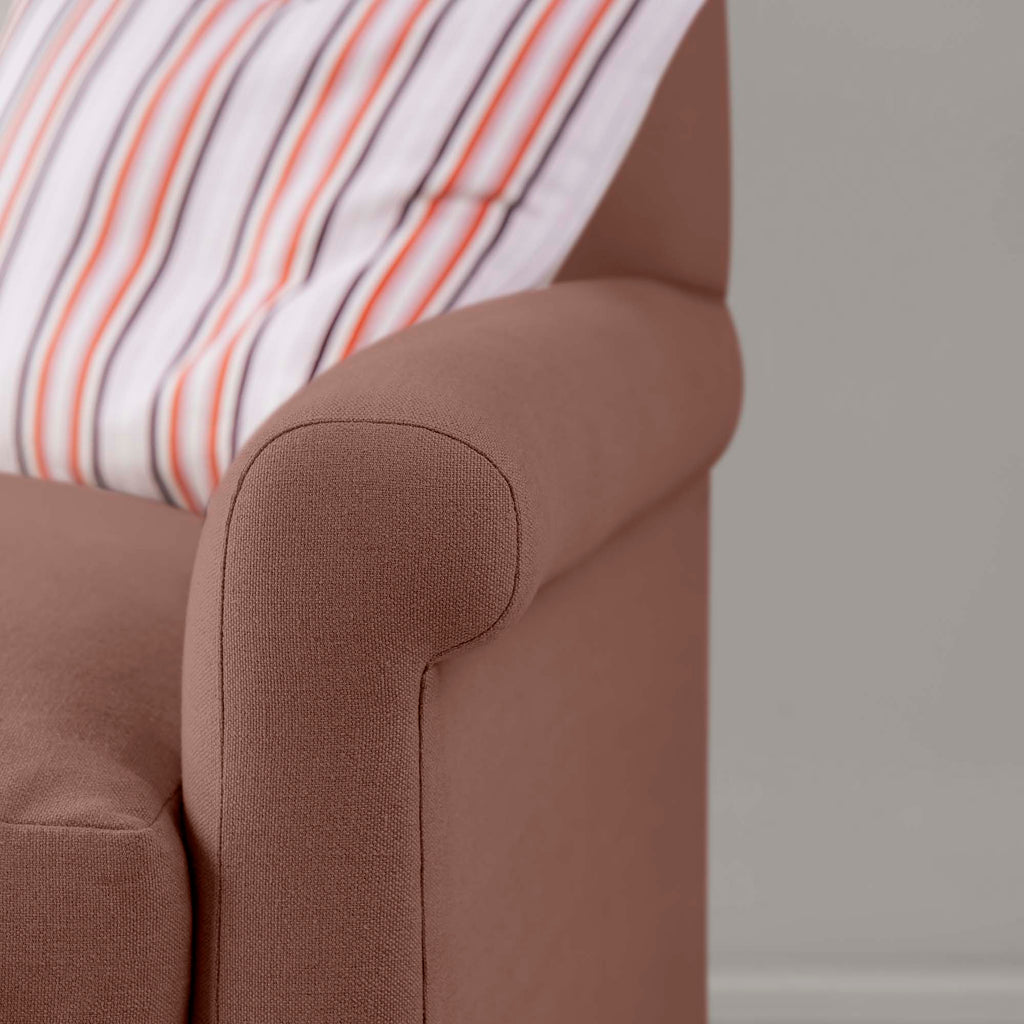  Arm Design Closeup of 4 seater sofa in Laidback Linen Sweet Briar - Nicola Harding & Co. 