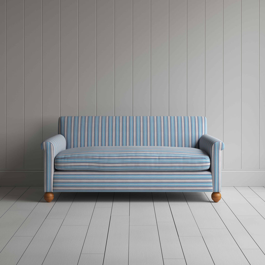  Idler 3 Seater Sofa in Slow Lane Cotton Linen, Blue 