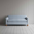  Idler 3 Seater Sofa in Square Deal Cotton, Blue Brown - Nicola Harding 