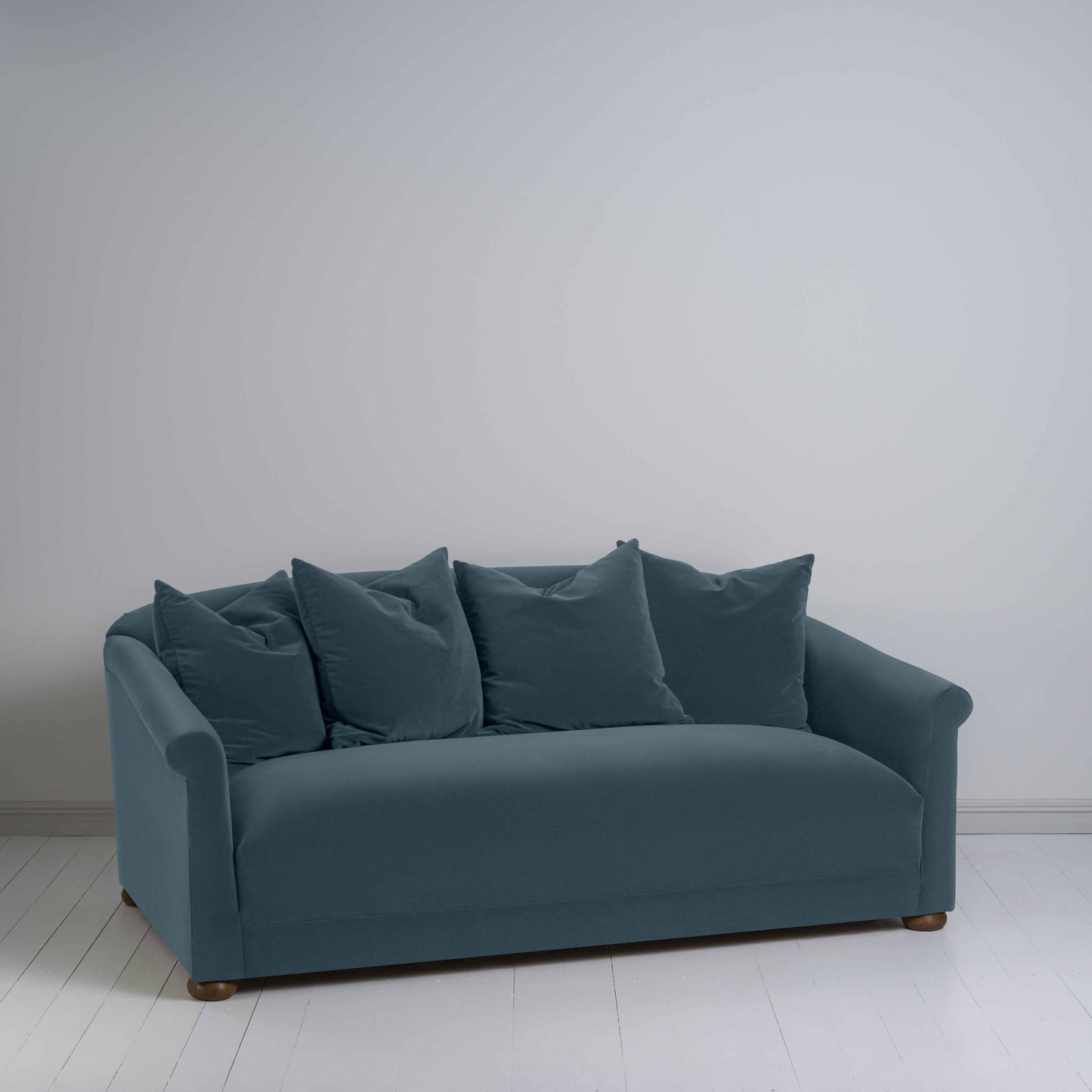 More the Merrier 3 Seater Sofa in Intelligent Velvet Aegean - Nicola Harding