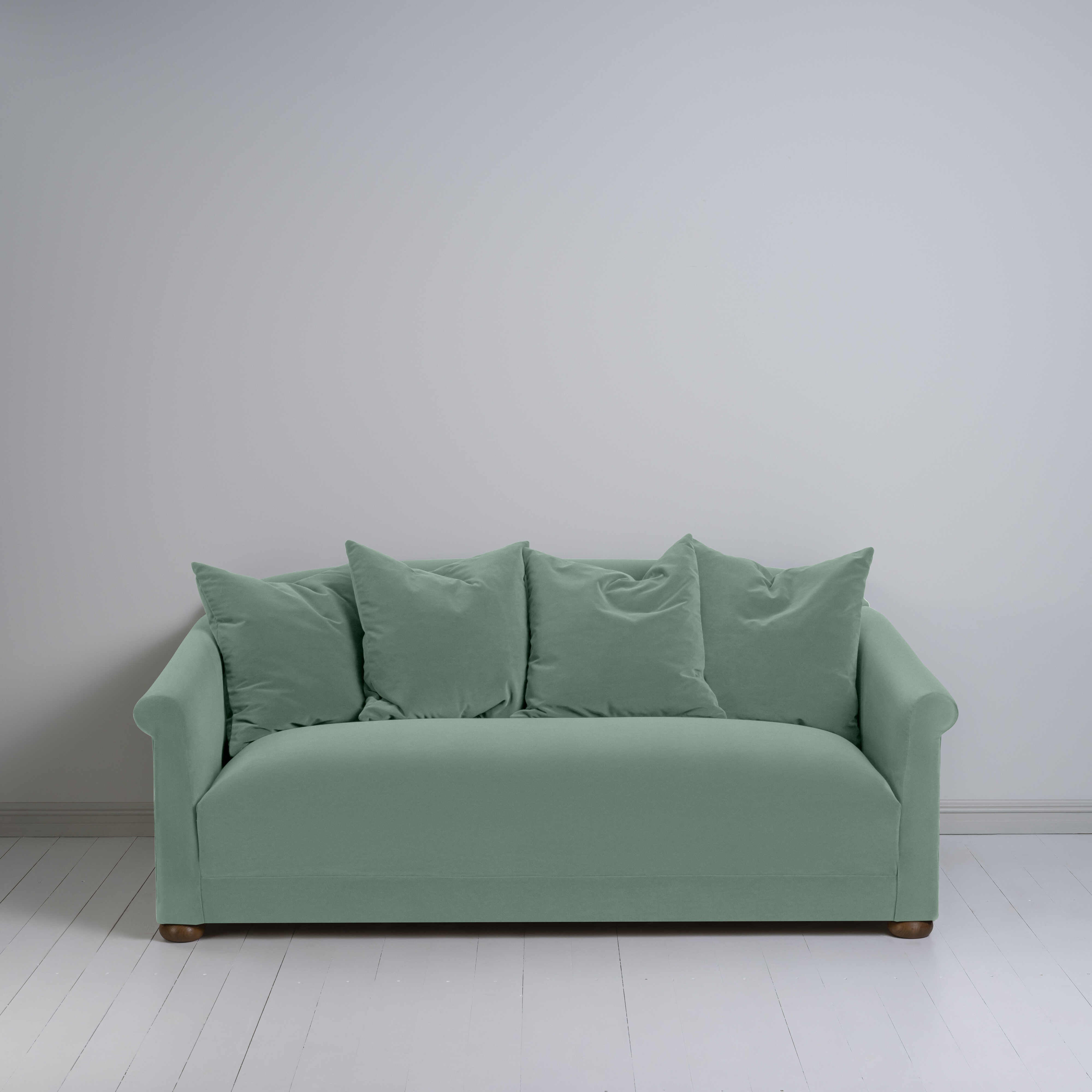  More the Merrier 3 Seater Sofa in Intelligent Velvet Sea Mist - Nicola Harding 