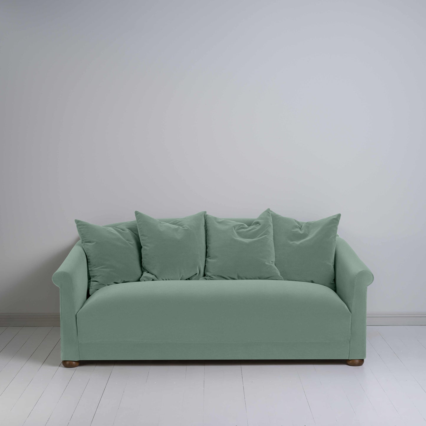 More the Merrier 3 Seater Sofa in Intelligent Velvet Sea Mist - Nicola Harding