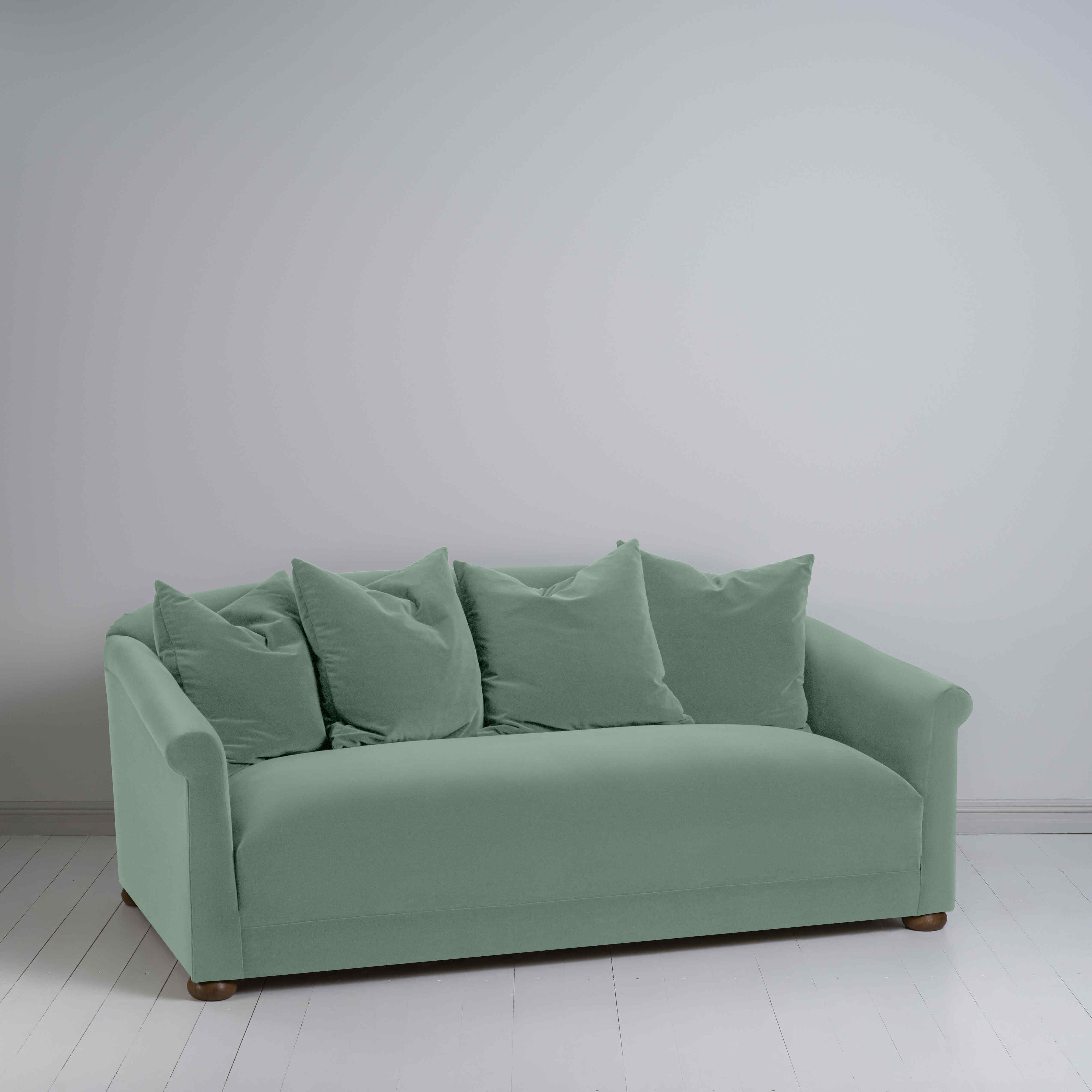  More the Merrier 3 Seater Sofa in Intelligent Velvet Sea Mist - Nicola Harding 