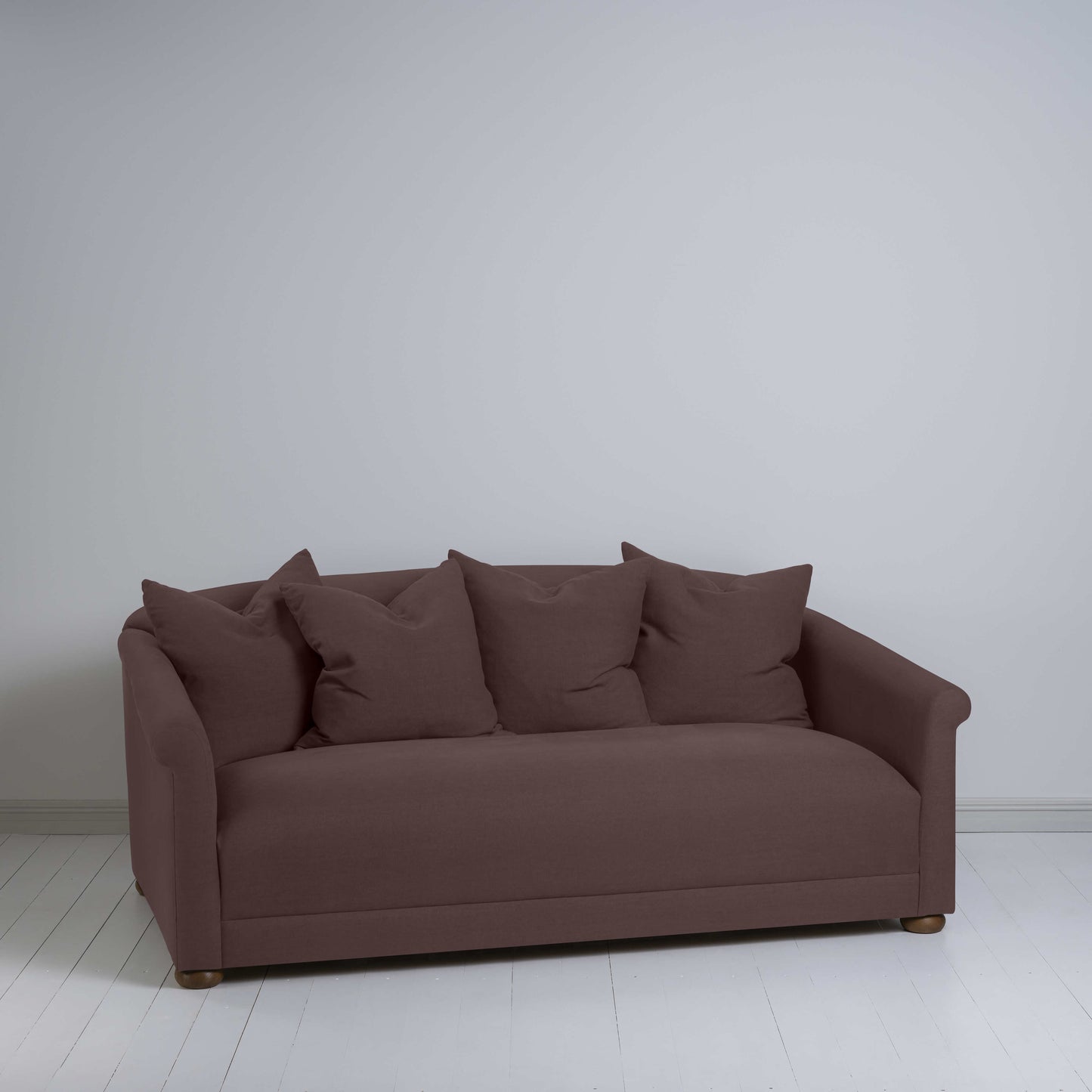 More the Merrier 3 Seater Sofa in Laidback Linen Damson - Nicola Harding