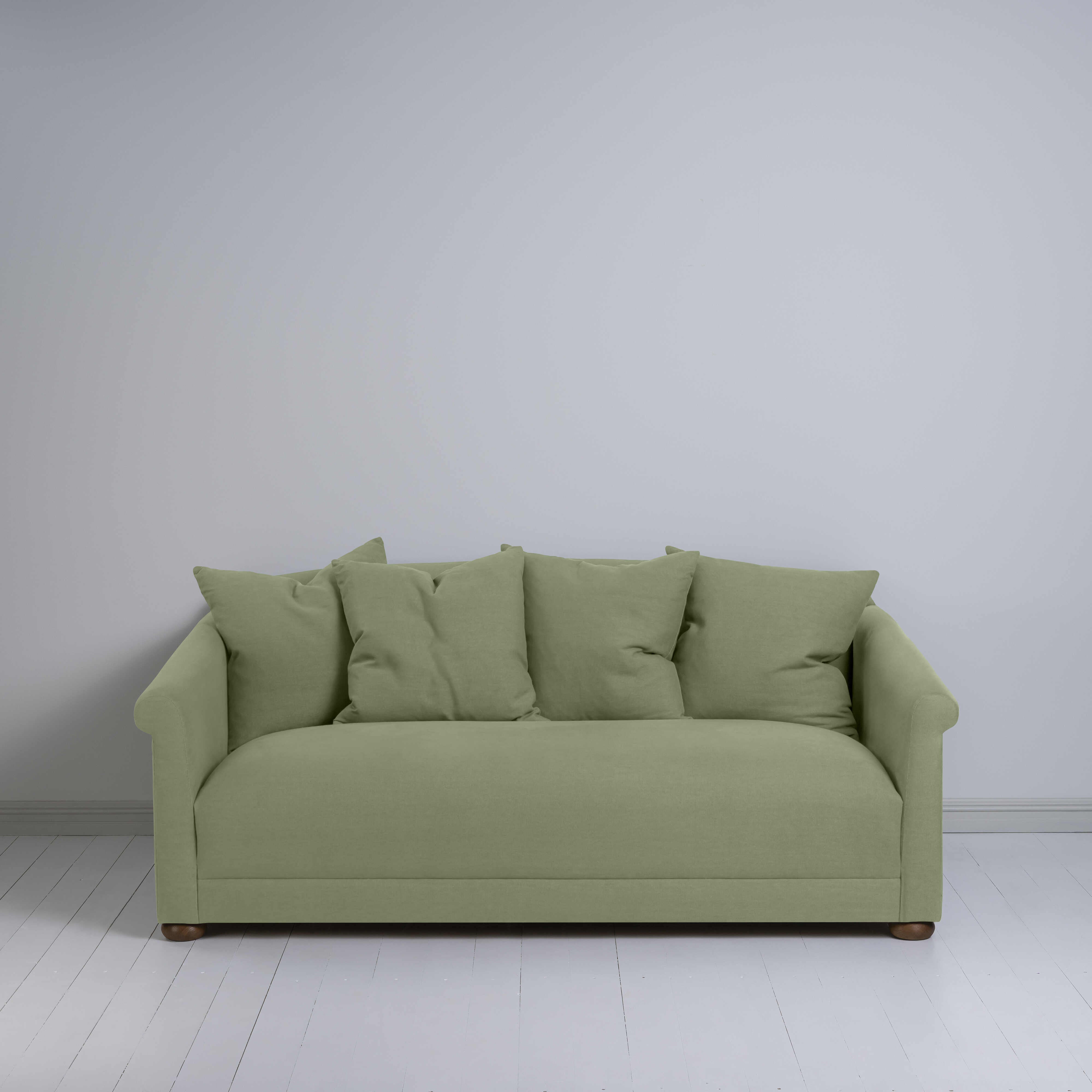  More the Merrier 3 Seater Sofa in Laidback Linen Moss - Nicola Harding 