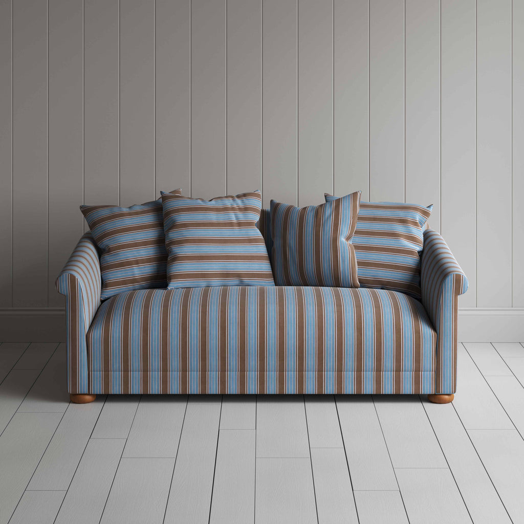  More the Merrier 3 Seater Sofa in Regatta Cotton, Blue - Nicola Harding 