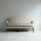 Front Row 3 Seater Upholstered Bench in Laidback Linen Dove Frame and Regatta Cotton Blue Seat
