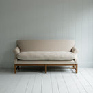  Front View of Front Row 3 Seater Upholstered Bench in Laidback Linen Dove - By NiX 
