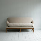  Front View of Front Row 3 Seater Upholstered Bench in Laidback Linen Dove - By NiX 