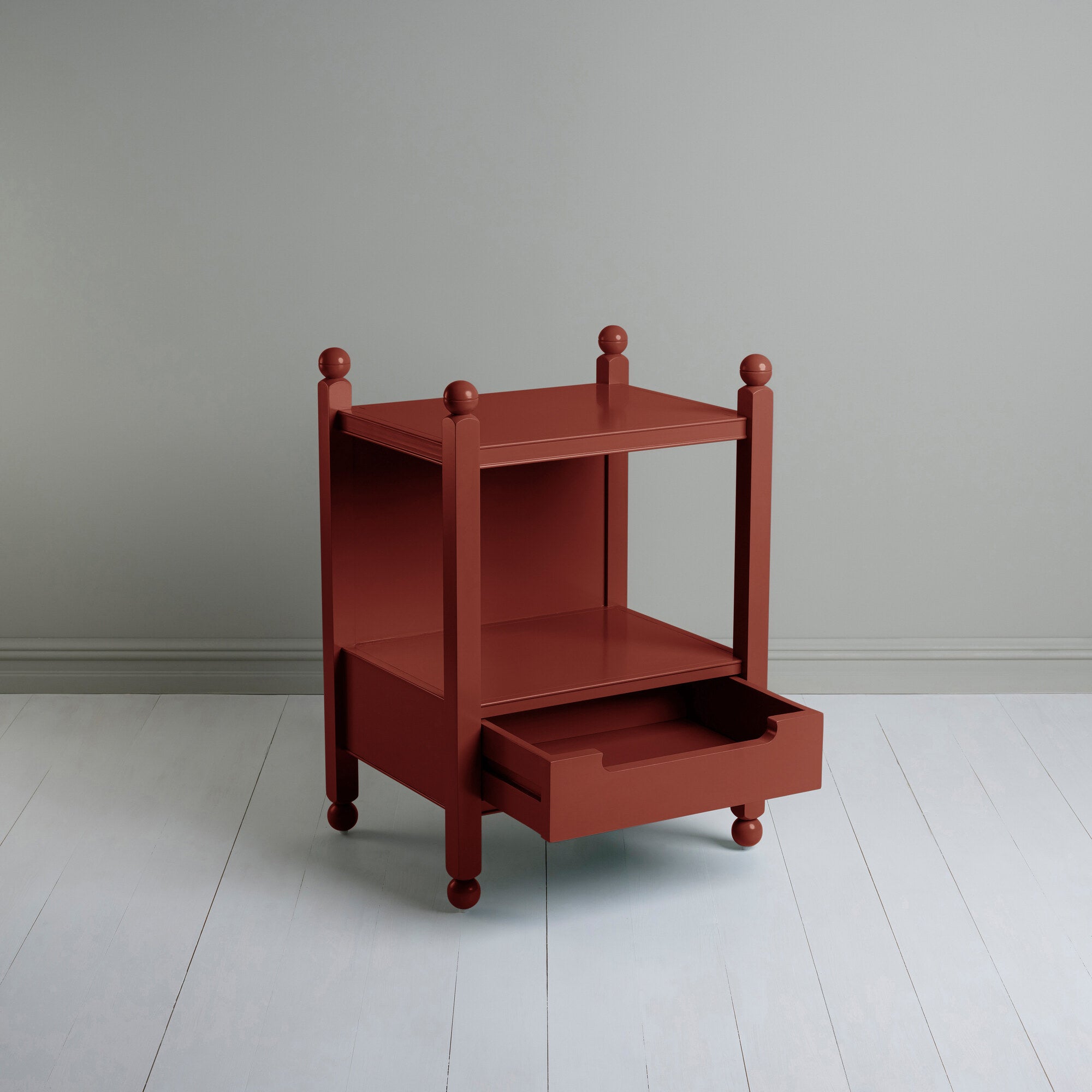  Slumber Bedside Table, Berry Red 