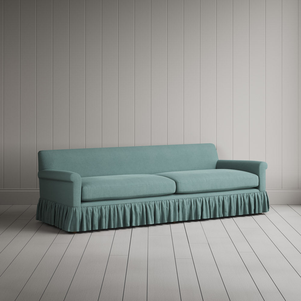  Curtain Call 4 Seater Sofa in Laidback Linen Cerulean 