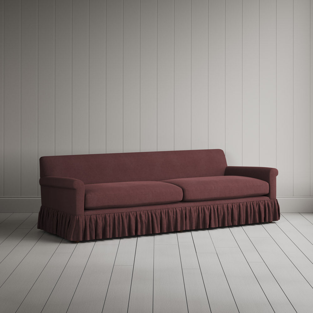  Curtain Call 4 seater sofa in Laidback Linen Damson 