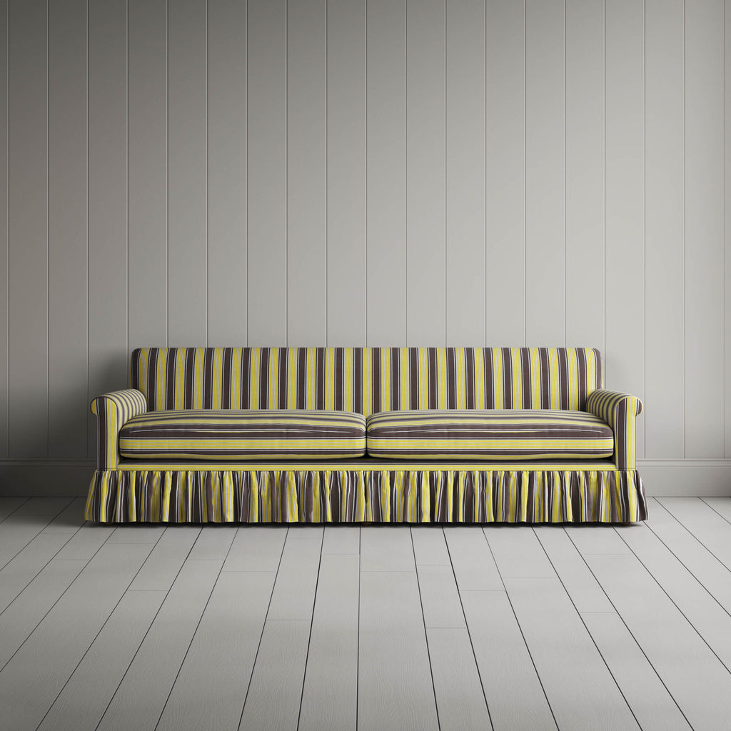  Front View of Curtain Call 4 Seater Sofa in Regatta Cotton, Custard 