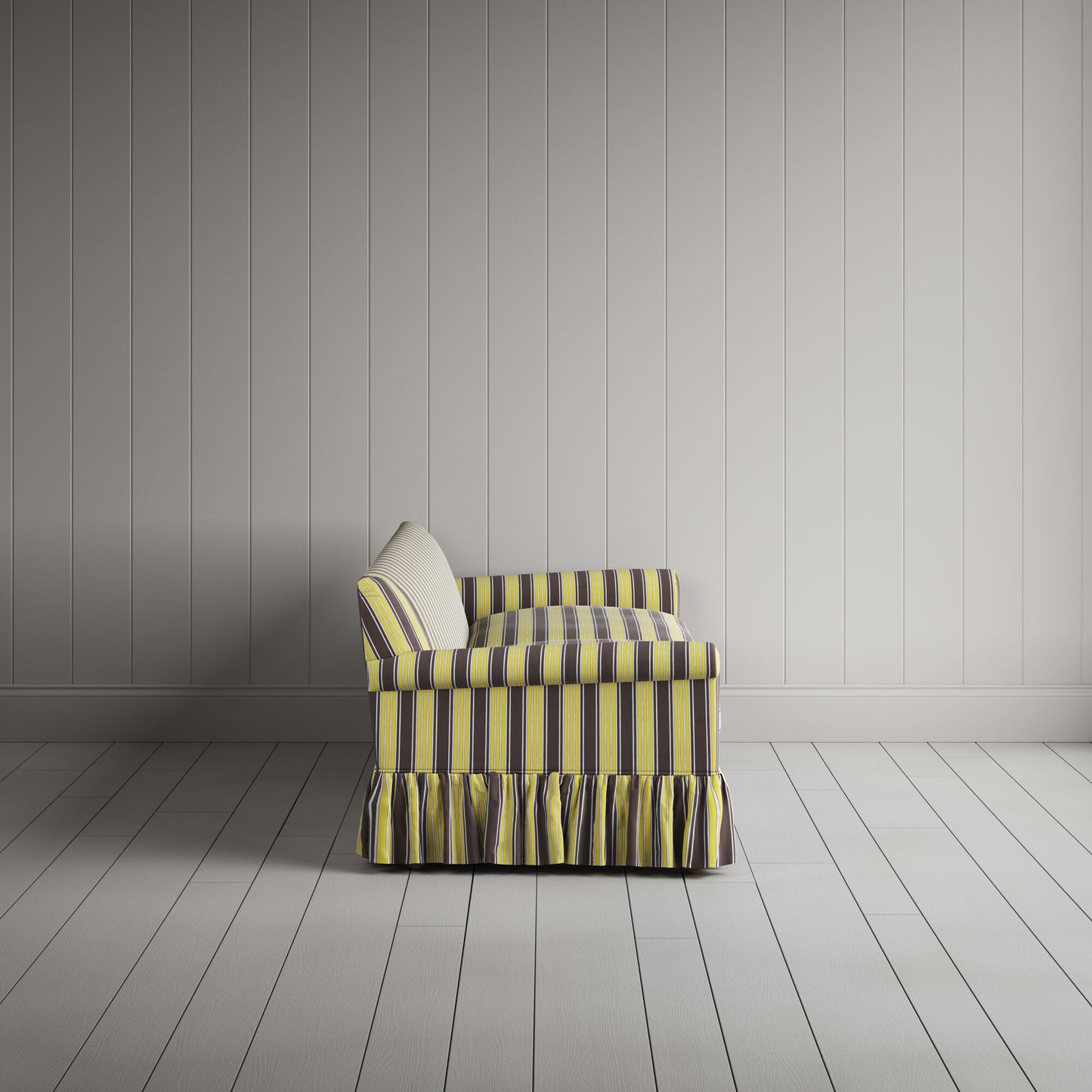 Side View of Curtain Call 4 Seater Sofa in Regatta Cotton, Custard