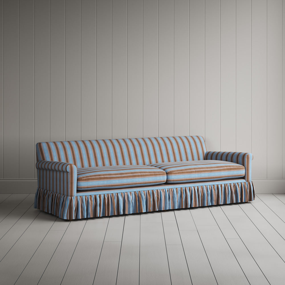  Curtain Call 4 Seater Sofa in Regatta Cotton, Blue 
