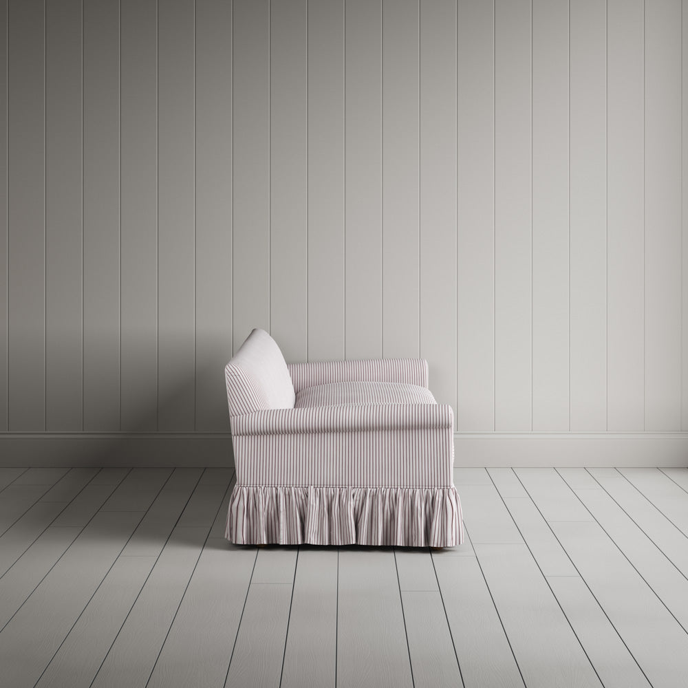 Curtain Call 4 Seater Sofa in Ticking Cotton, Berry