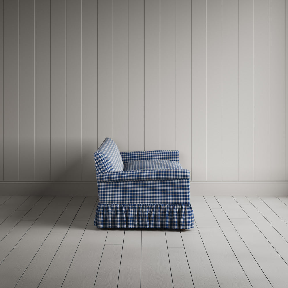  Curtain Call 4 Seater Sofa in Well Plaid Cotton, Blue Brown 
