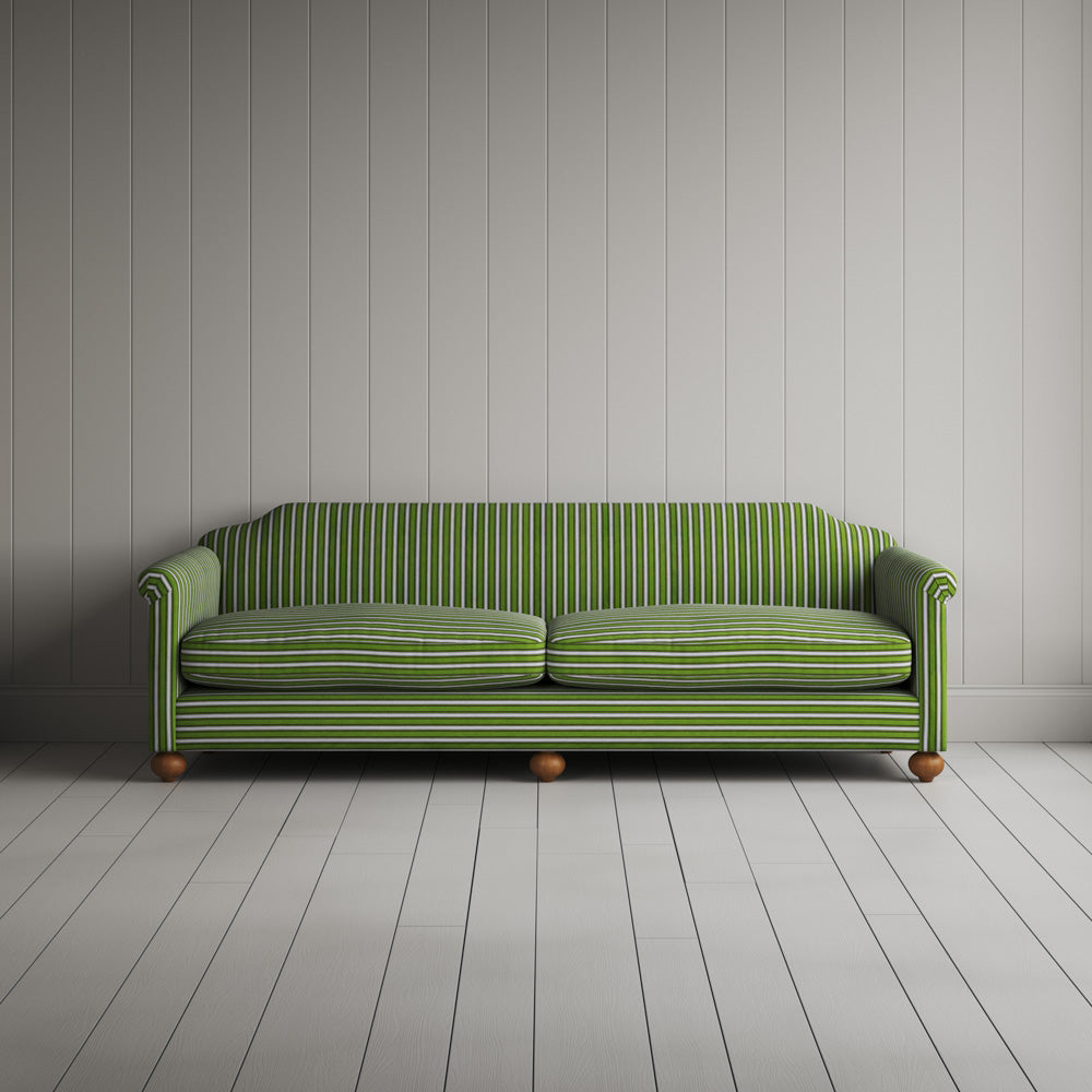 Dolittle 4 Seater Sofa in Colonnade Cotton, Green and Wine 