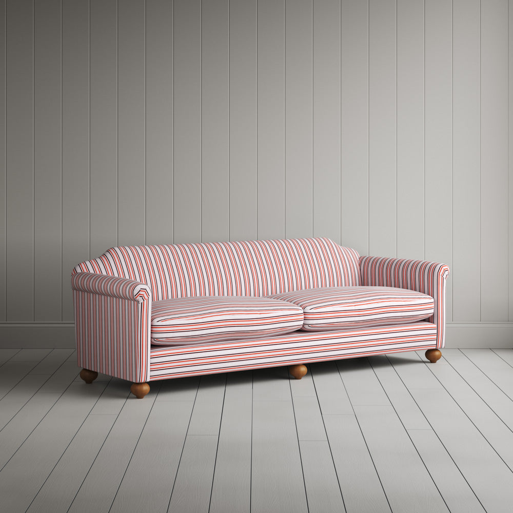  Dolittle 4 Seater Sofa in Slow Lane Cotton Linen, Berry 