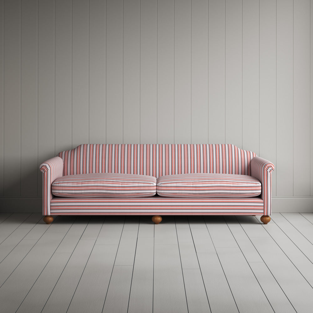 Dolittle 4 Seater Sofa in Slow Lane Cotton Linen, Berry 