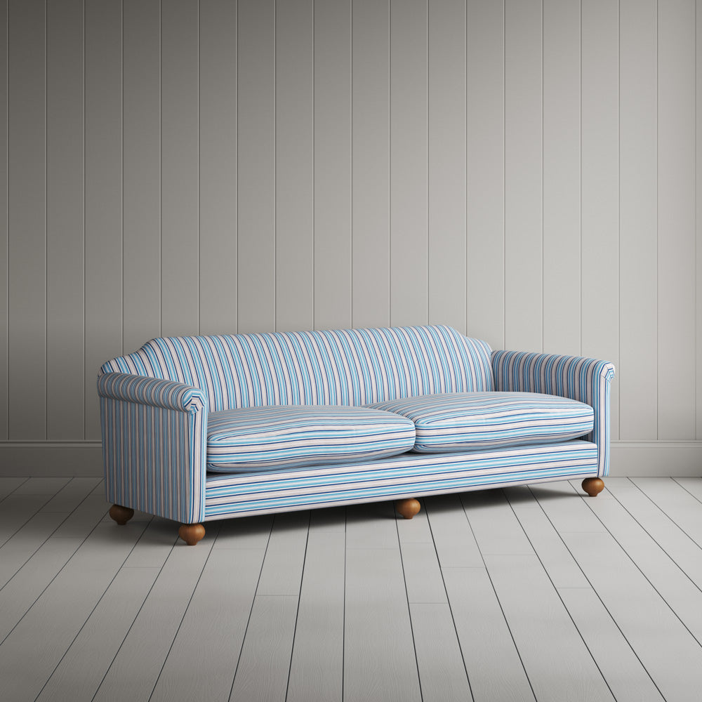 Dolittle 4 Seater Sofa in Slow Lane Cotton Linen, Blue 