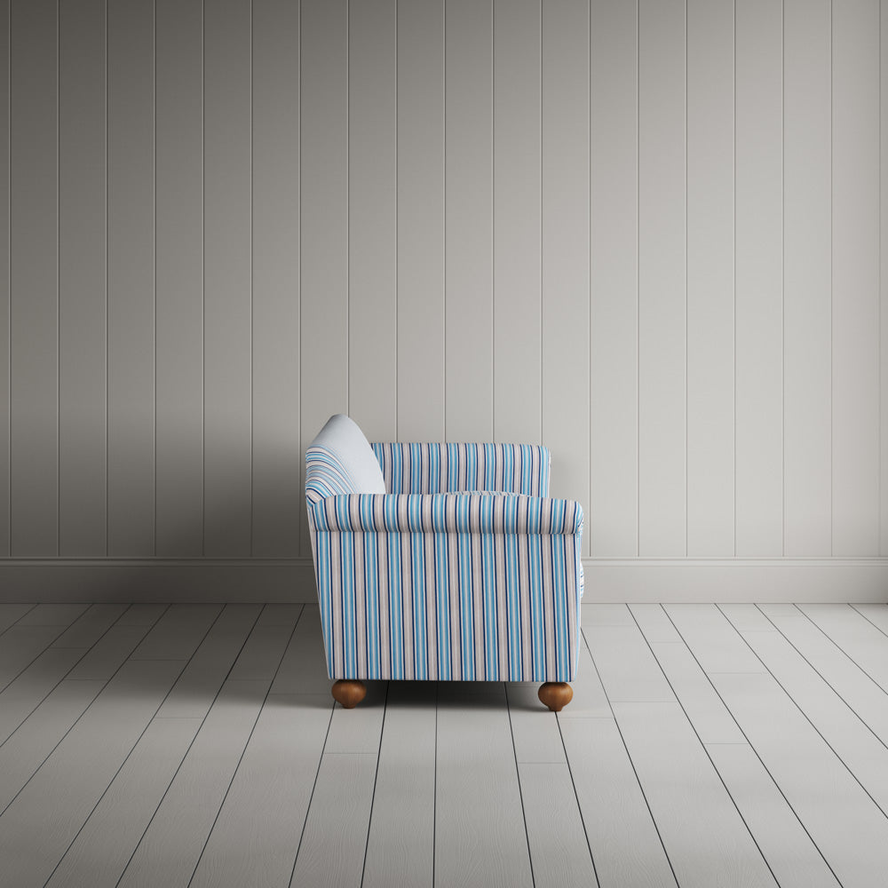  Dolittle 4 Seater Sofa in Slow Lane Cotton Linen, Blue 