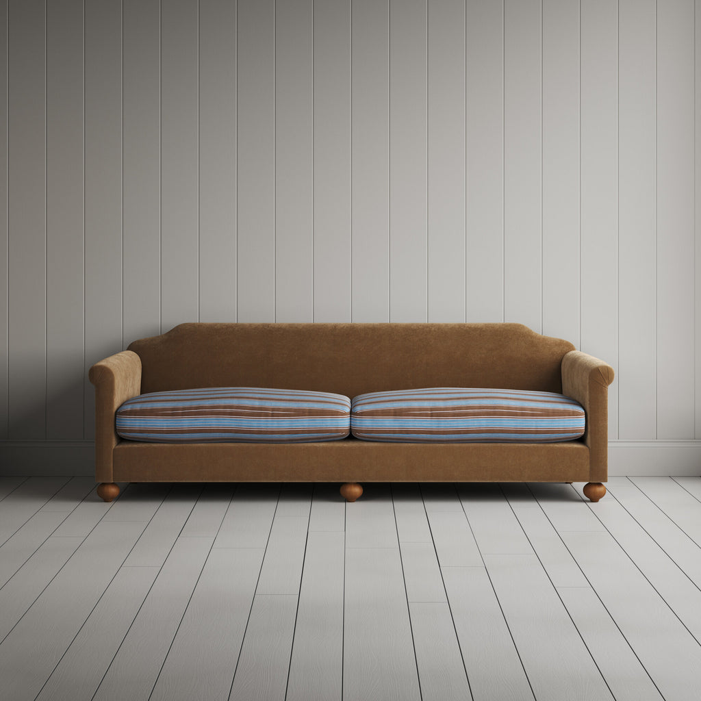  Dolittle 4 seater sofa in Classic Corduroy Stone Beige Frame and Regatta Blue Seat 