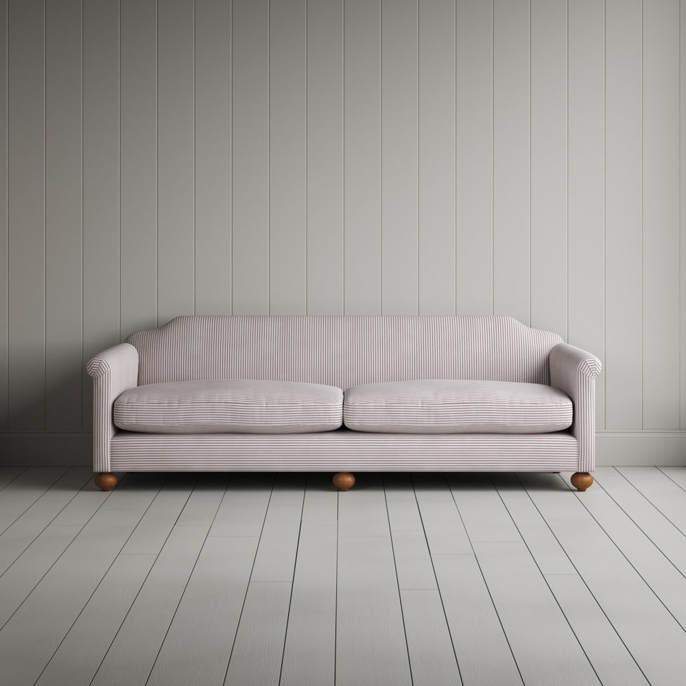 Dolittle 4 Seater Sofa in Ticking Cotton, Berry