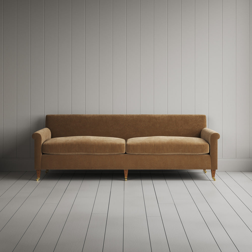  4 seater sofa in Stone Beige Classic Corduroy, handmade in UK 