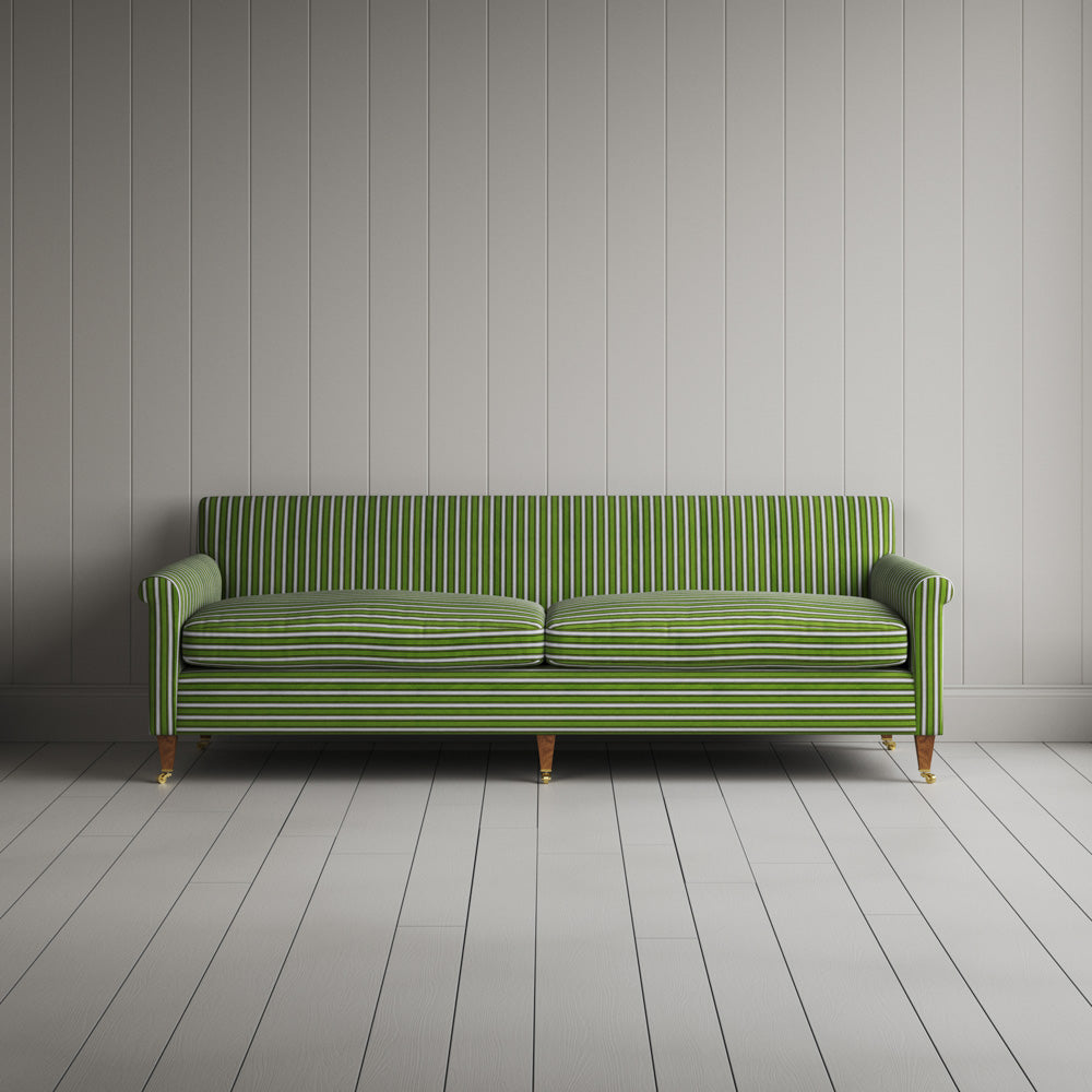  Idler 4 Seater Sofa in Colonnade Cotton, Green and Wine 