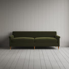 Front view of Idler 4 seater sofa in Intelligent Velvet Juniper