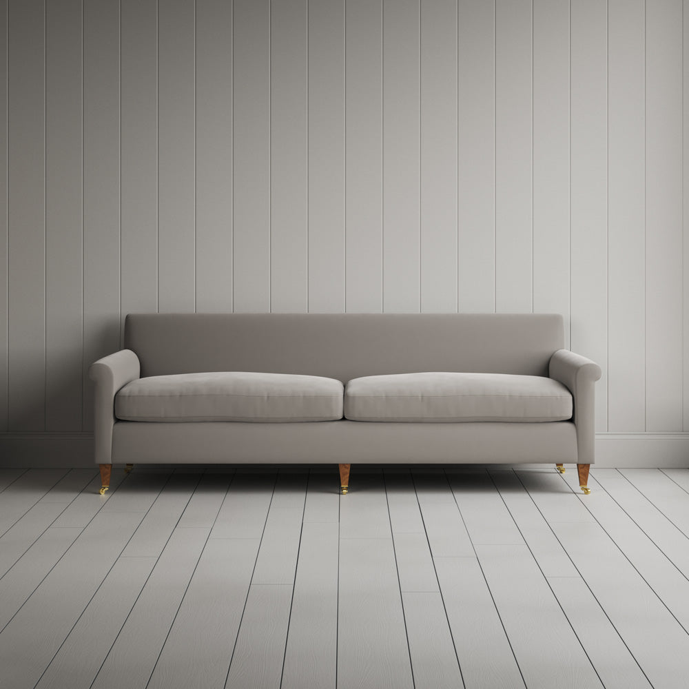  Front view of Idler 4 seater sofa in Intelligent Velvet Moonstone 