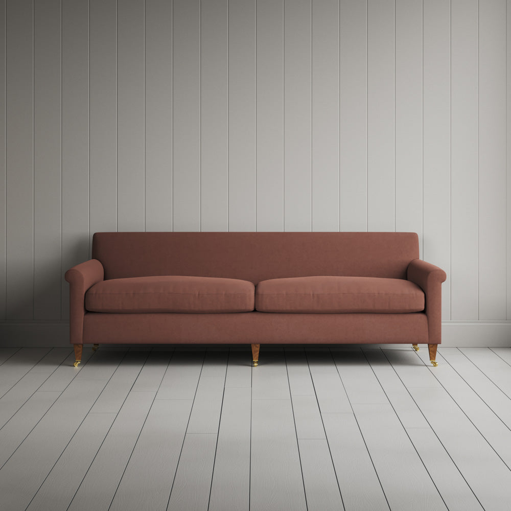  Front view of Idler 4 seater sofa in Laidback Linen Sweet Briar 