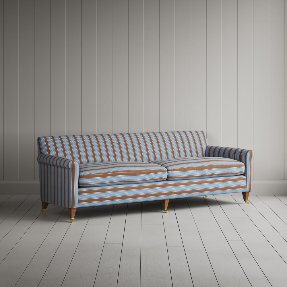 Idler 4 Seater Sofa in Regatta Cotton, Blue 
