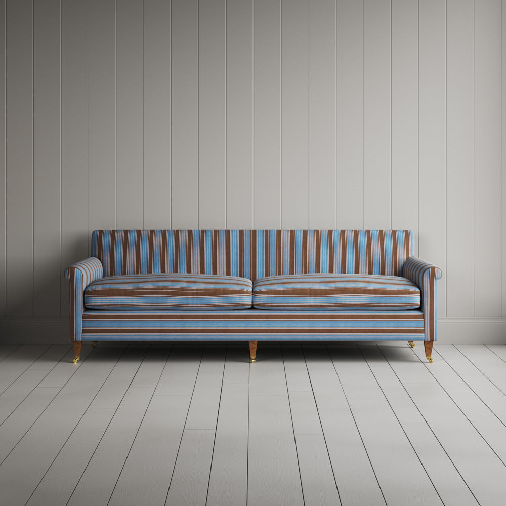  Idler 4 Seater Sofa in Regatta Cotton, Blue 
