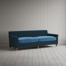 Angled view of the Velvet Aegean Idler sofa by NiX