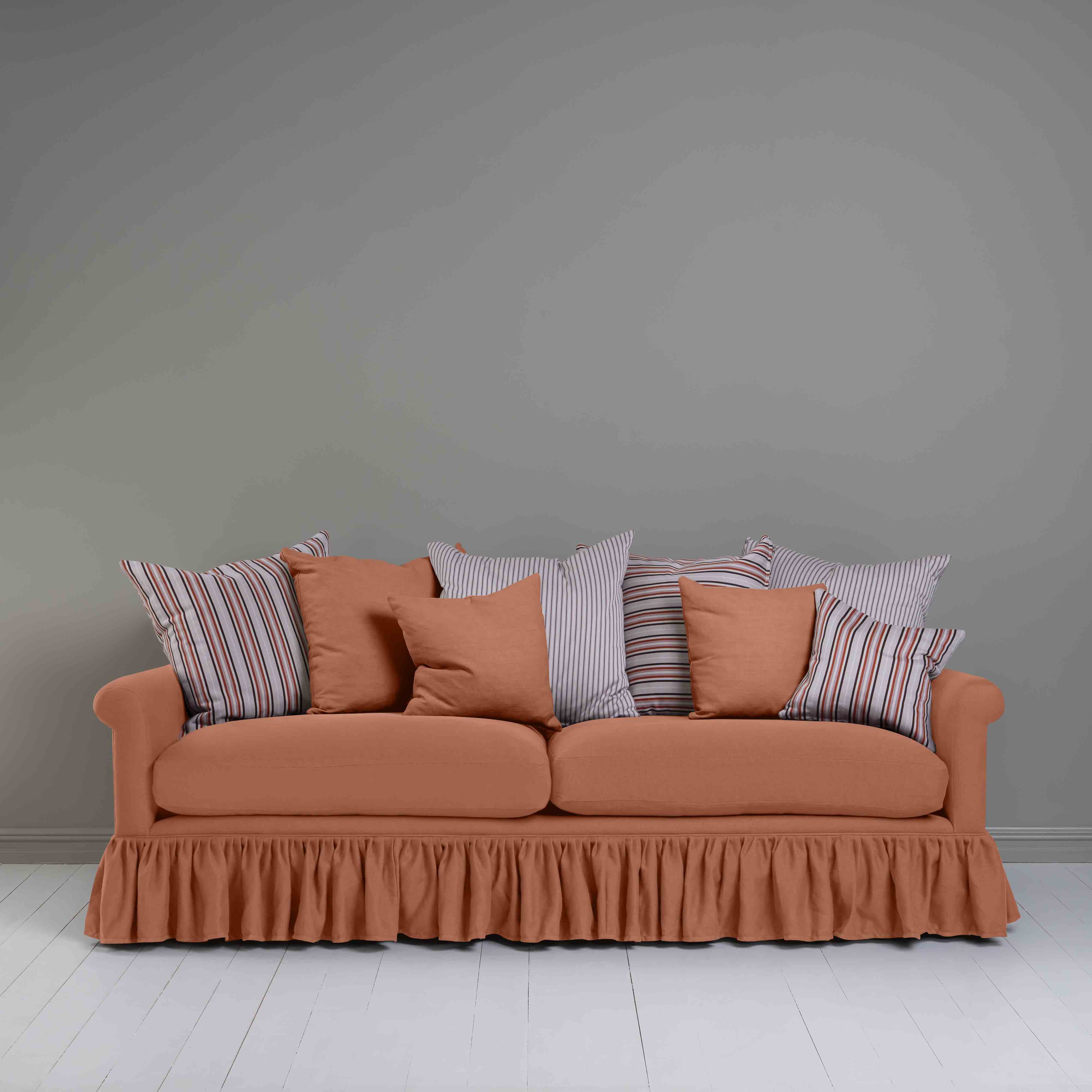  Curtain Call 4 Seater Sofa in Laidback Linen Cayenne 