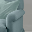  Arm Design Closeup of Curtain Call 4 Seater Sofa in Laidback Linen Cerulean - Nicola Harding 