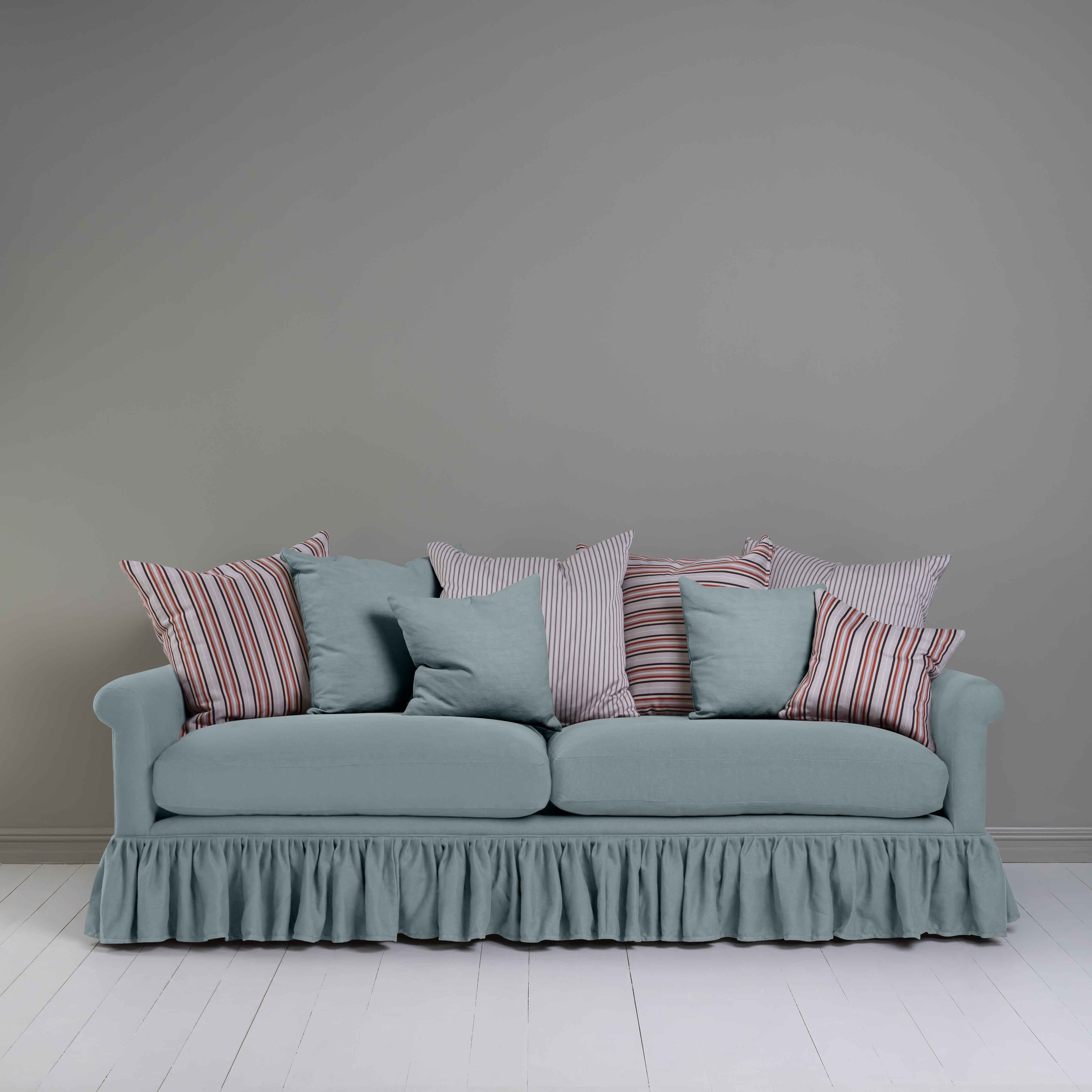  Curtain Call 4 Seater Sofa in Laidback Linen Cerulean - Nicola Harding 