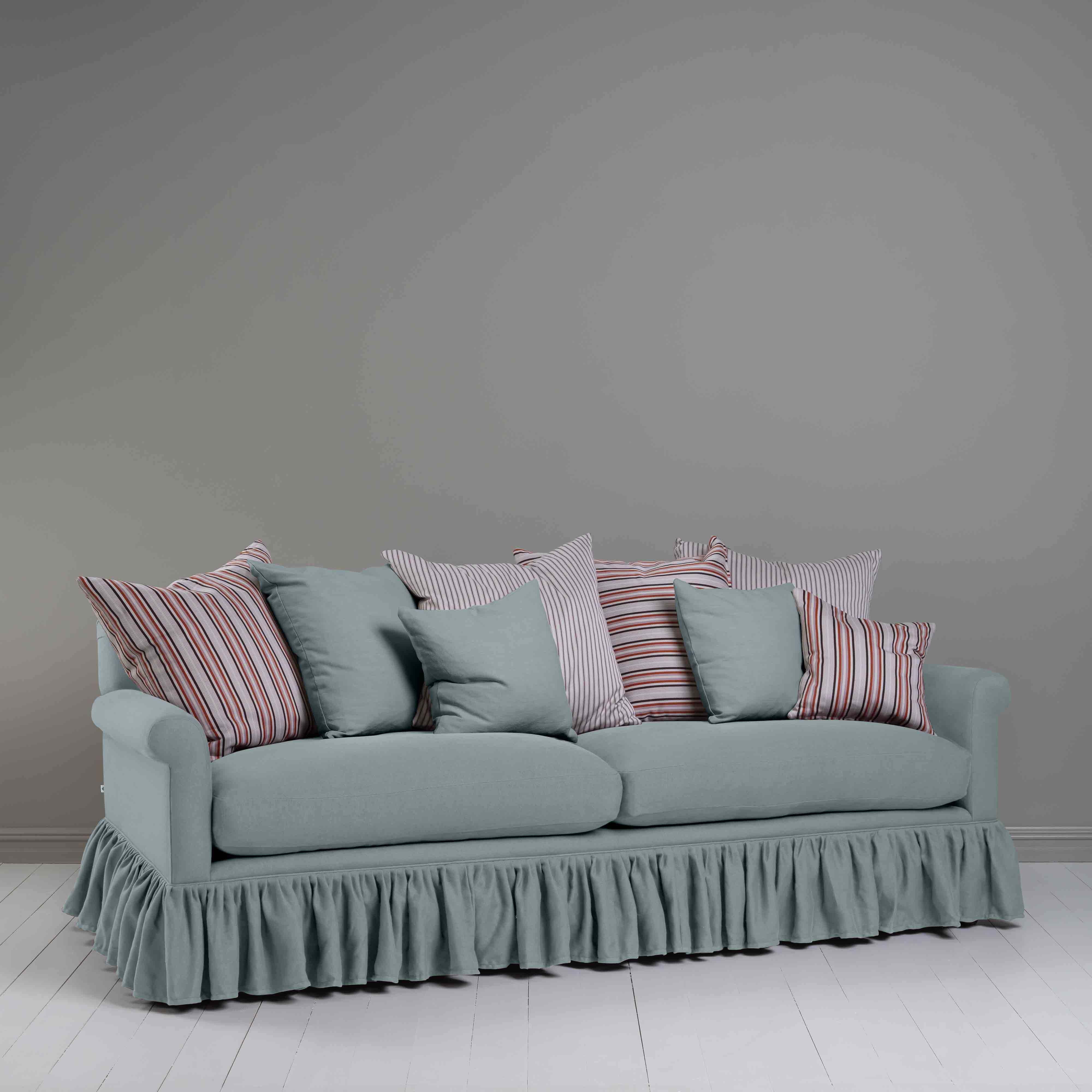  Curtain Call 4 Seater Sofa in Laidback Linen Cerulean - Nicola Harding 