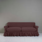  Front View of Curtain Call 4 seater sofa in Laidback Linen Damson - Nicola Harding 