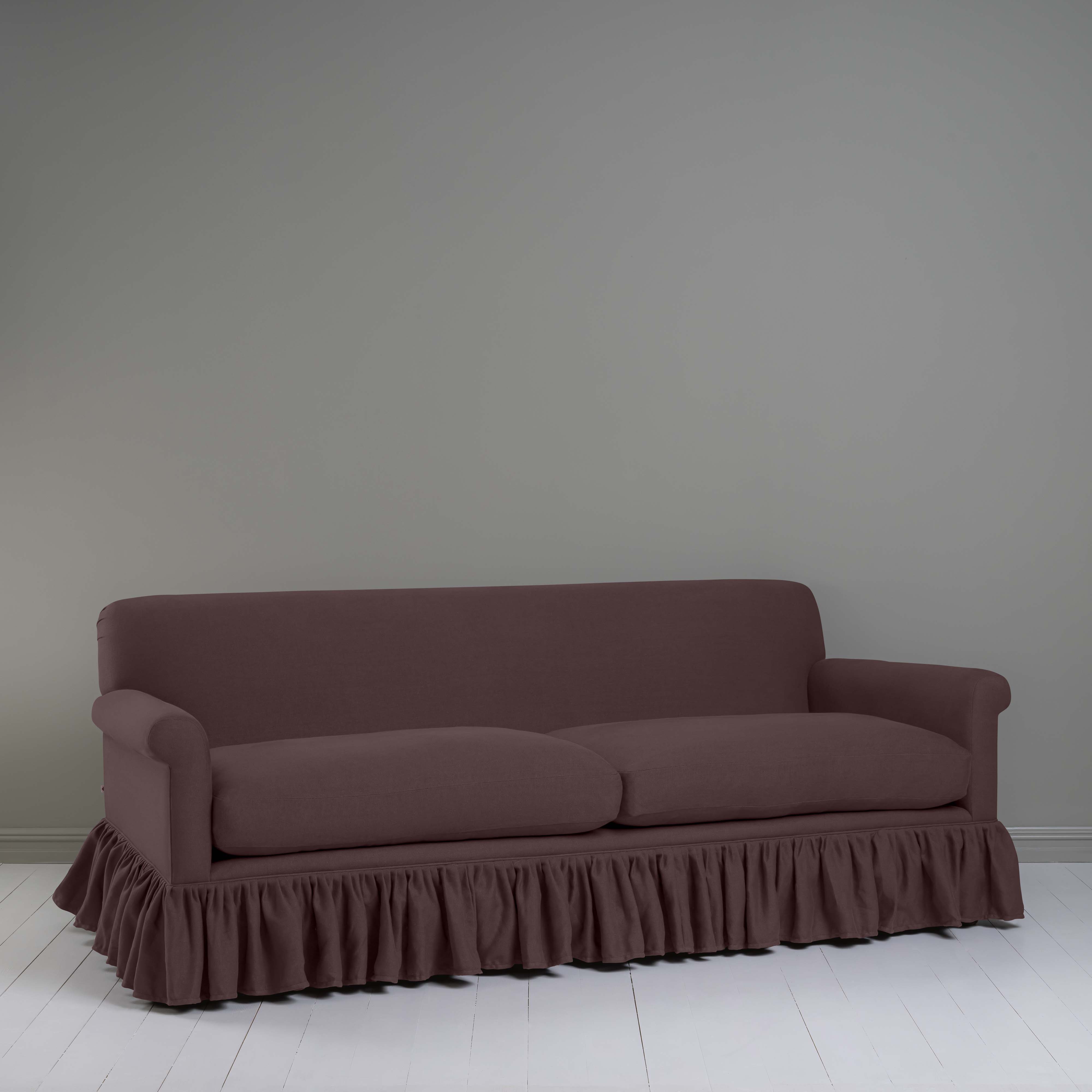  Curtain Call 4 seater sofa in Laidback Linen Damson - Nicola Harding 