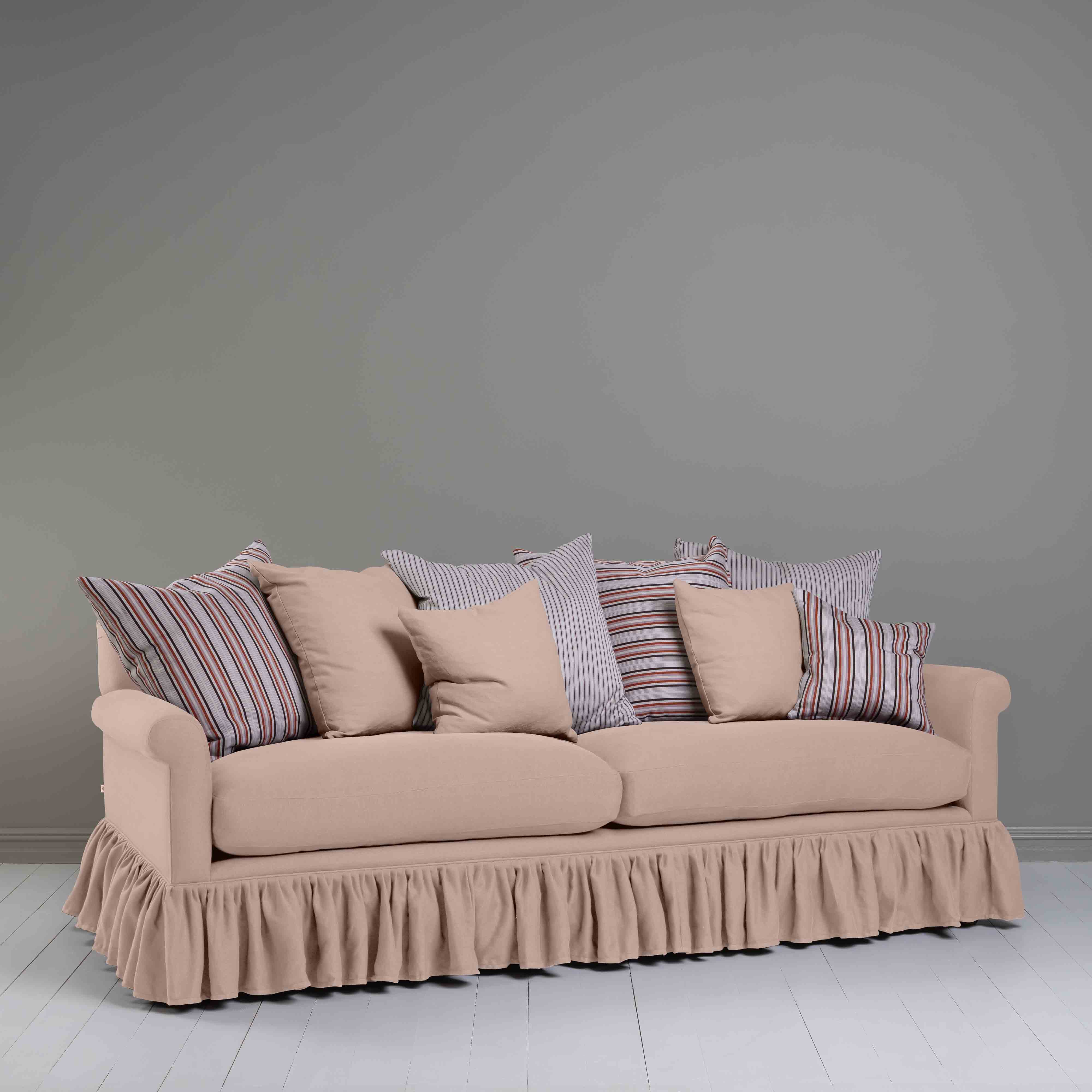  Curtain Call 4 Seater Sofa in Laidback Linen Dusky Pink 