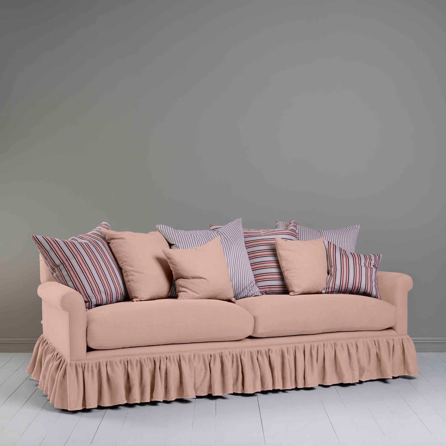 Curtain Call 4 Seater Sofa in Laidback Linen Dusky Pink